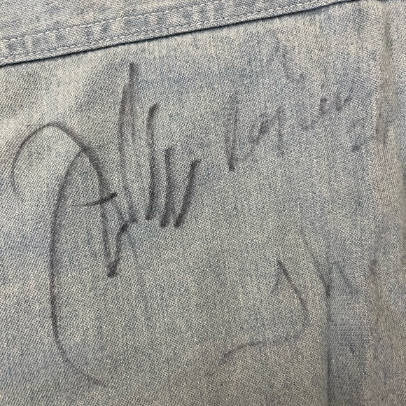 Ken Bouchard Signed Stp Racing Vintage NASCAR Button Up Denim Jean Shirt - Picture 4 of 12